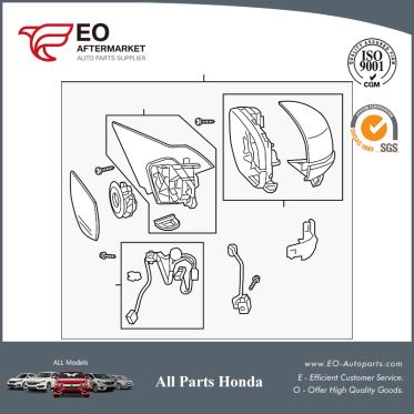 Mirror Assembly L For 2017 Honda Accord Coupe EX, EXL, EXL-V6 76250-T3L-A81ZA